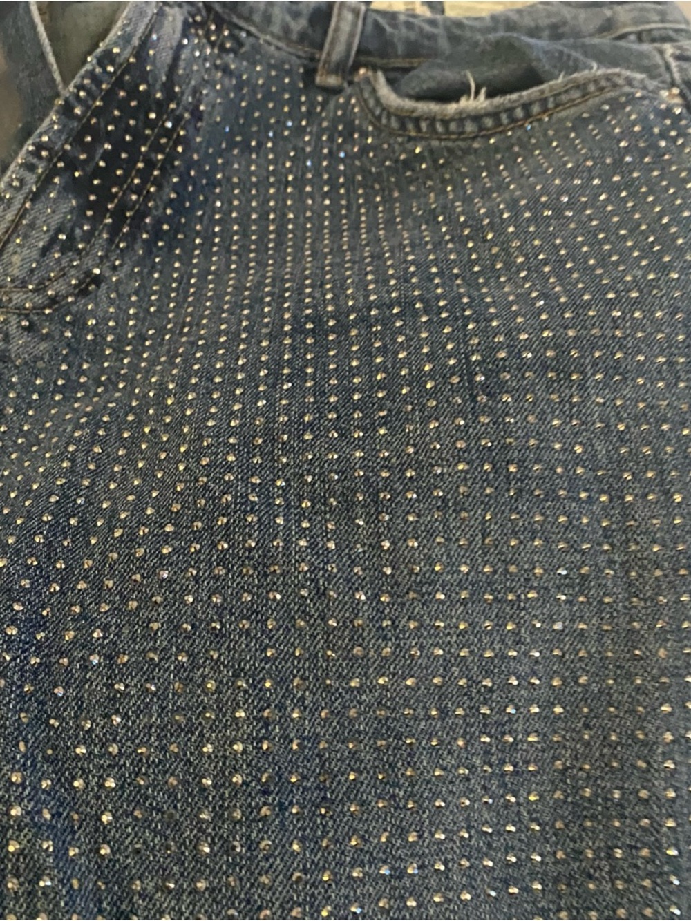 Zara Blue Wide-Leg Rhinestone Jeans - Picture 8 of 10